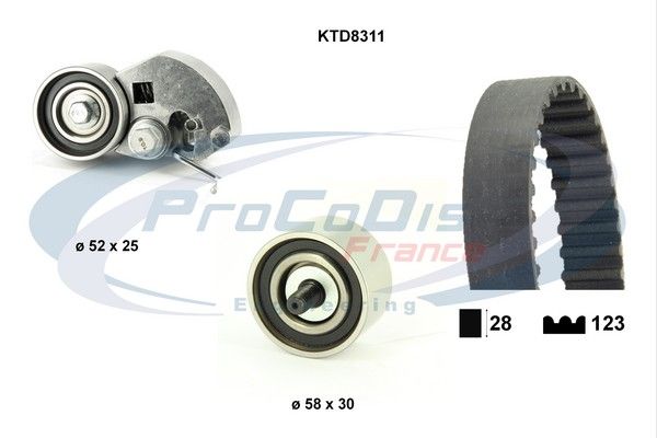 PROCODIS FRANCE paskirstymo diržo komplektas KTD8311